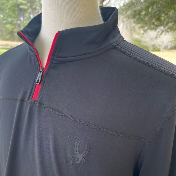 Spyder Active Pro WB Black Performance Pullover. 1/8 zip. Size XL. - Picture 4 of 12